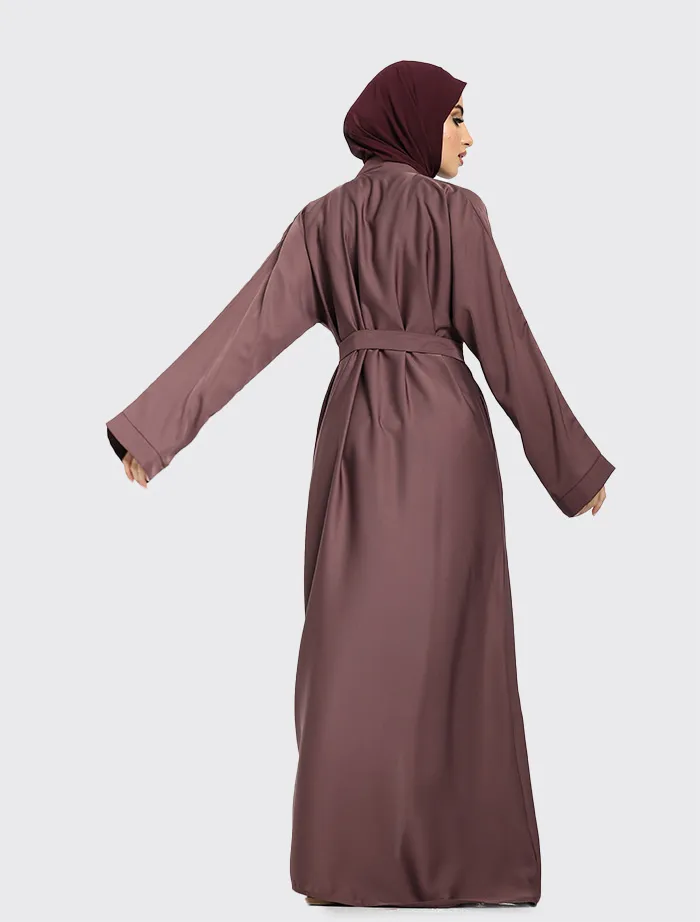 Mauve Open Abaya